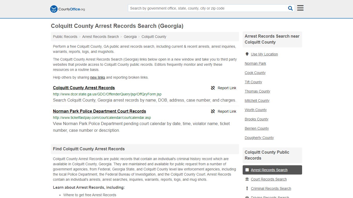 Arrest Records Search - Colquitt County, GA (Arrests & Mugshots)