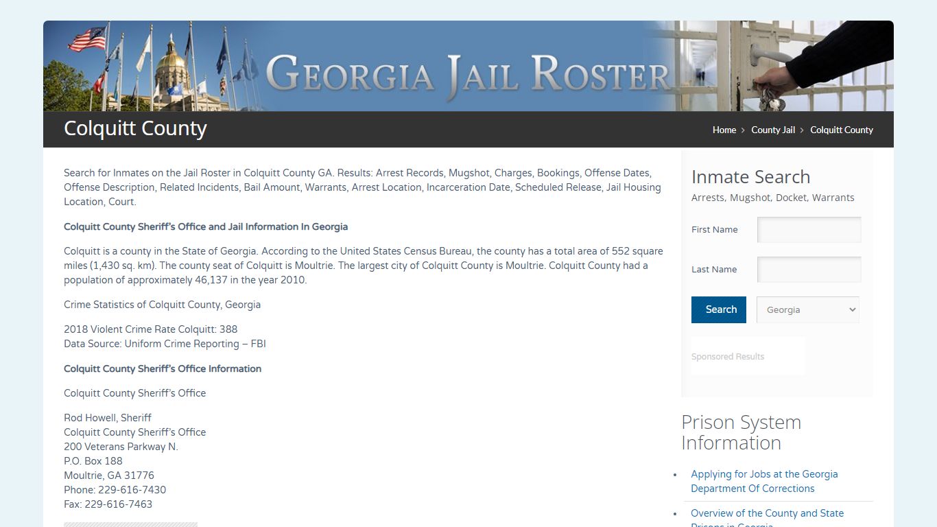Colquitt County | Georgia Jail Inmate Search